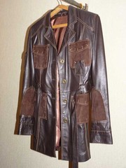 Куртка кожанная с замшевыми вставками