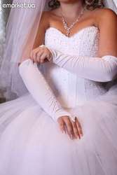 Белоснежное,  шикарное свадебное платье