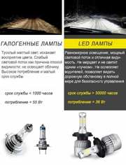 LED лампы с цоколем H4,  в фары автомобиля,  ближний и дальний свет