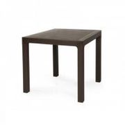 Пластиковый стол Лагуна,  ротанг коричневый,  80*80 см